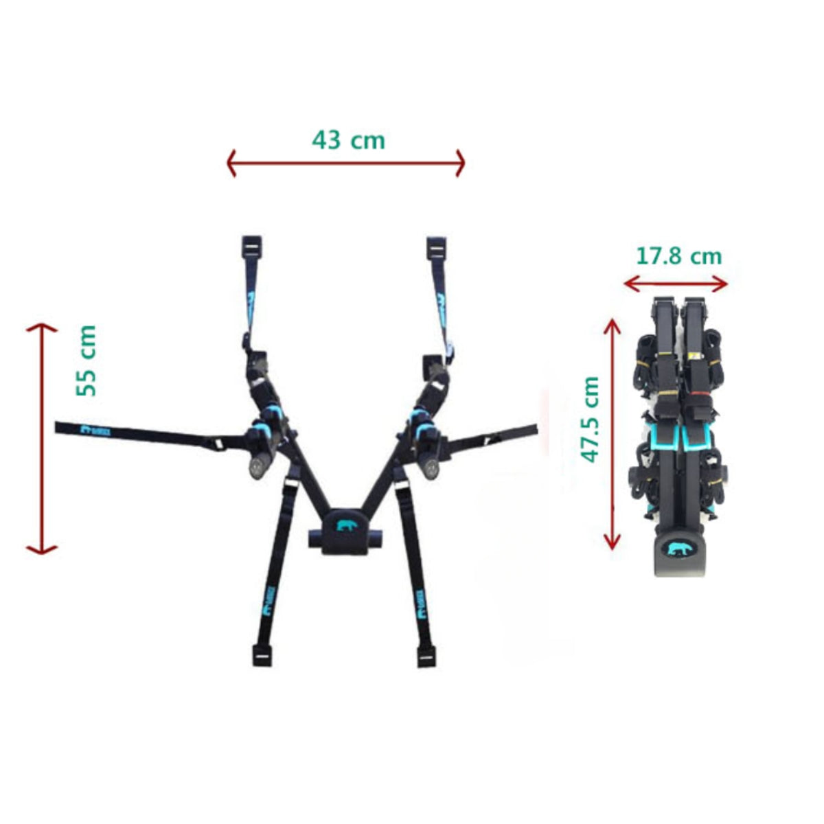 Portabicicletas Plegable Trasformer de baul BC-6425-3 para 3 bicicletas
