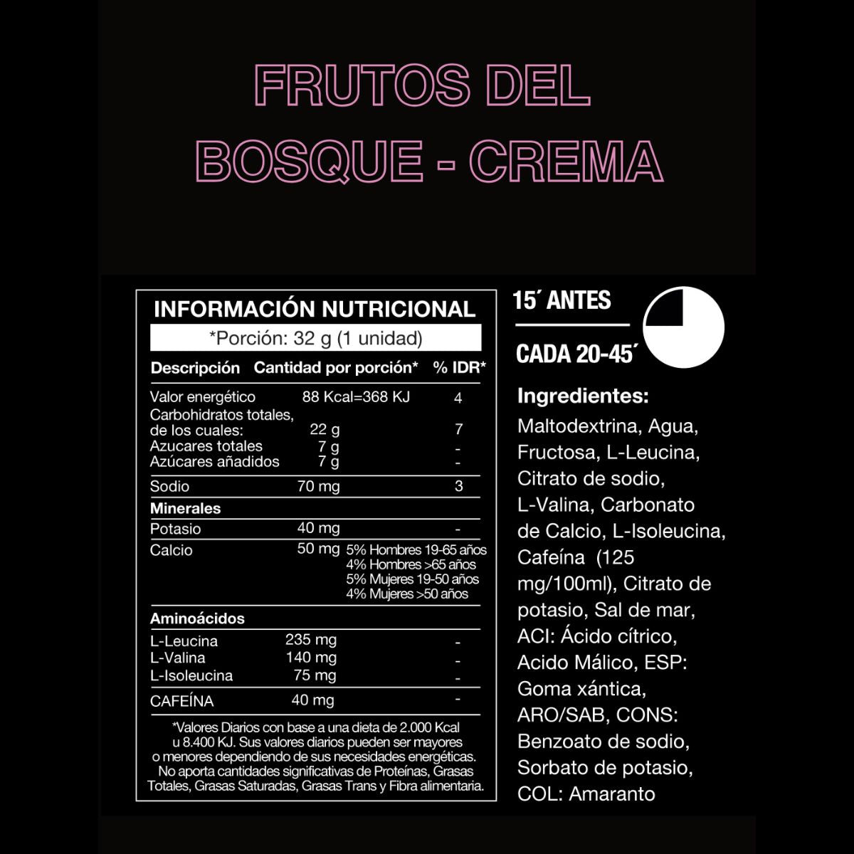 Energy Gel Frutos del Bosque Cafeina 40MG x 14U KIRO