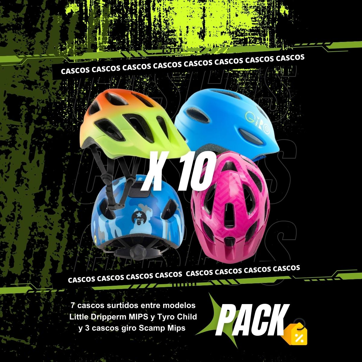 Pack 10 cascos surtidos Bontrager MIPS y Giro